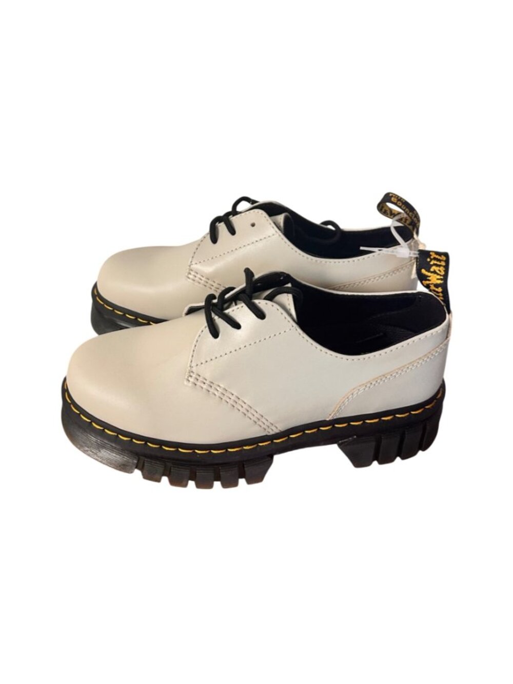 Dr. Martens 10M / Platform Ox Lace 1461 Oxford Shoes Beige 3-Eye Shoes - Picture 2 of 12